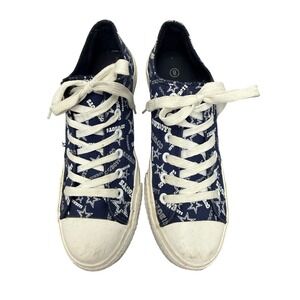 FOCO Dallas Cowboys NFL Navy Blue Canvas Low Top Sneakers Shoes Mens 8